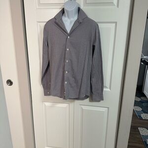 Kenneth Cole Black and White Checkered Button Down Shirt